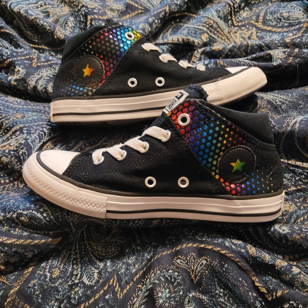 SOLD EUC Chuck Taylor All Star Madison Rainbow Foil Sneaker Little Kid Size 1